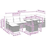 vidaXL Set de canapés de jardin 8 pièces avec coussins en rotin poly beige.