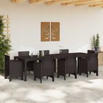 vidaXL Table de jardin pour repas Marron 300 x 100 x 73 cm polyrotin