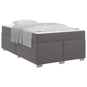 vidaXL Cadre de lit avec matelas Gris 120 x 190 cm tissu