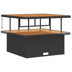 Ensemble de Canapés de Jardin 11 pièces avec Coussins Noir Rattan Poly Acacia