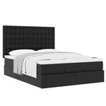 VidaXL Cadre de lit ottoman avec matelas noir 140x200 cm similicuir
