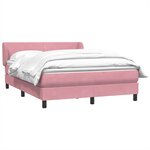 vidaXL Sommier à lattes de lit avec matelas rose 140x210 cm velours