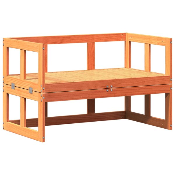 vidaXL Canapé de jardin extensible cire marron bois massif de pin