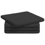 vidaXL Coussins de siège 4 pc Tissu en microfibre Noir 40 x 40 x 3 cm