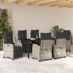 vidaXL Ensemble de salle à manger pour jardin 7 Pièces Gris clair