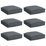 vidaXL Coussin 6 Pièces Anthracite 40 x 40 x 8 cm Tissu Oxford