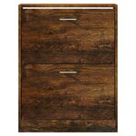 vidaXL Armoire à chaussures Chêne fumé 63x24x81 cm Bois d'ingénierie