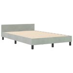 vidaXL Cadre de lit avec tête de lit Gris clair 120 x 190 cm Velours