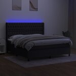 vidaXL Sommier à lattes de lit matelas et LED Noir 160x200 cm Tissu