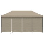 vidaXL Tente de réception pliable escamotable 4 parois latérales taupe