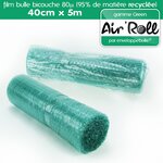 1 rouleau de film bulle d'air recycle largeur 40 cm x longueur 5 mètres - gamme air'roll green de la marque enveloppebulle