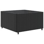 vidaXL Salon de jardin 7 Pièces avec coussins Noir Résine tressée