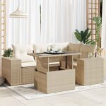 vidaXL Salon de jardin avec coussins 5 Pièces beige résine tressée