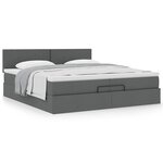 VidaXL Cadre de lit ottoman avec matelas gris foncé 200x200 cm tissu