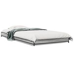 vidaXL Cadre de lit sonoma gris 100x200 cm bois d'ingénierie et métal