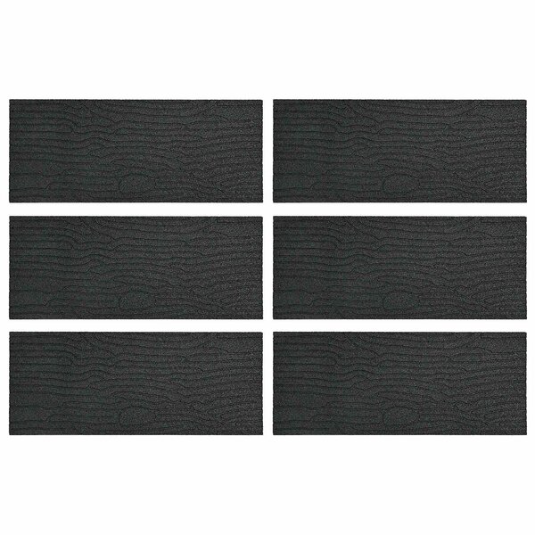 vidaXL Pierre de marchage 6 pièces Noir 60 5 x 25 x 2 cm Caoutchouc