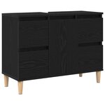 vidaXL Armoire d'évier Chêne noir 80 x 33 x 60 cm Bois d'ingénierie