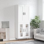 vidaXL Buffet haut Blanc 69 5x34x180 cm Bois d'ingénierie