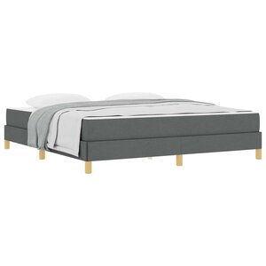vidaXL Lit à ressorts avec matelas Gris foncé 180 x 200 cm tissu