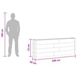 vidaXL Jardinière surélevée Marron 200 x 30 x 72 cm WPC et Aluminium