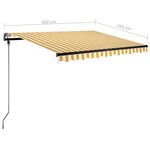 vidaXL Auvent automatique sur pied 300x250 cm Jaune/Blanc
