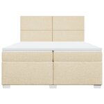 vidaXL Sommier à lattes de lit avec matelas Crème 200x200 cm Tissu