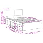 vidaXL Cadre de lit Bois ancien 120 x 190 cm Bois d'ingénierie