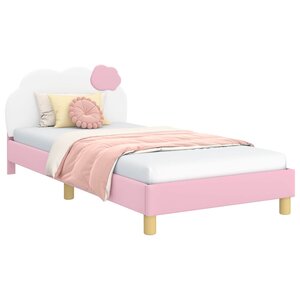 vidaXL Cadre de lit pour enfants avec tête de lit Rose 90 x 200 cm PU