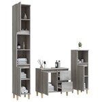 vidaXL Ensemble d'armoires de salle de bain 3 Pièces sonoma gris