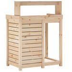 vidaXL Table de rempotage et étagères 82 5x50x109 5 cm bois massif pin
