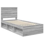 vidaXL Cadre de lit Gris Sonoma 90 x 190 cm Bois de pin massif