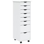 vidaXL Armoire roulante avec tiroirs MOSS blanc bois de pin solide