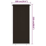 vidaXL Store roulant d'extérieur 100x230 cm Marron PEHD