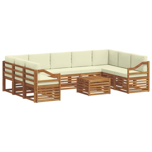vidaXL Ensembles de canapés avec coussin 10 Pièces Naturel et Crème