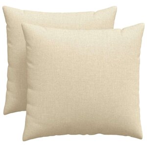vidaXL Coussins de canapé 2 pc tissu Crème 50 x 50 cm