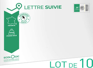 Prêt-à-Poster - Lettre Suivie - 100g - Format C5 - Enveloppe en lot de 10