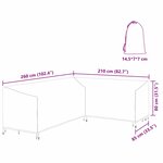 vidaXL Housse pour mobilier d'extérieur 260 x 210 x 80 cm