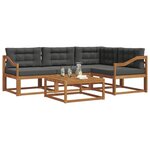 vidaXL Ensemble de canapés d'extérieur 5 Pièces Naturel et Anthracite