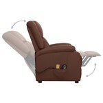 vidaXL Fauteuil de massage Marron Similicuir