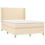 vidaXL Sommier à lattes de lit matelas et LED Crème 140x200 cm Tissu