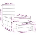 vidaXL Sommier à lattes de lit et matelas Gris clair 100x200cm Velours