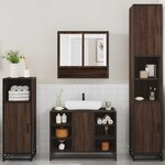 vidaXL Ensemble de meubles de salle de bain 4 Pièces chêne marron