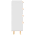 vidaXL Buffet Blanc 40x30x90 cm Bois de pin massif et rotin naturel