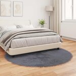 vidaXL Tapis en fausse Tafalla Anthracite Ø 200 cm Polyester