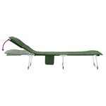 vidaXL Chaise longue pliable vert foncé tissu