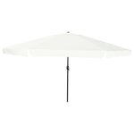Parasol de jardin vidaXL ø395x245 cm Blanc sable