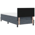 Lit box spring vidaXL avec matelas Gris foncé 90x200 cm Velours