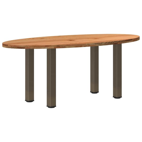 vidaXL Table à manger marron clair bois de chêne massif ovale