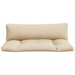 vidaXL Coussins de palette lot de 2 beige tissu