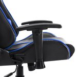 vidaXL Chaise de jeu Noir et bleu Cuir artificiel